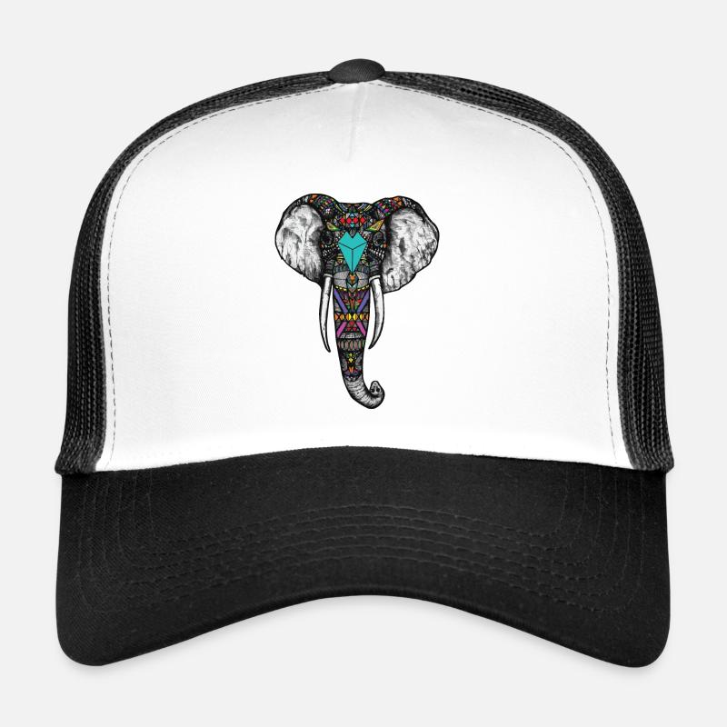 Indian elephant - Trucker Cap - white/black