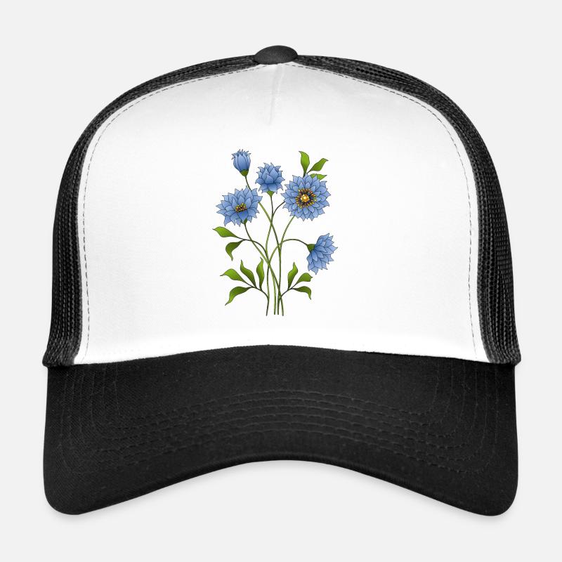 Fleurs bleues Casquette trucker 