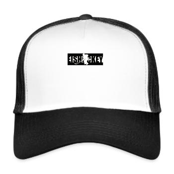 Eishockey Shirt - Trucker Cap - Weiß/Schwarz - Vorne