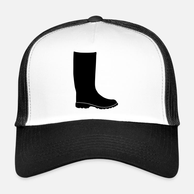 Gummistiefel - Trucker Cap - Weiß/Schwarz