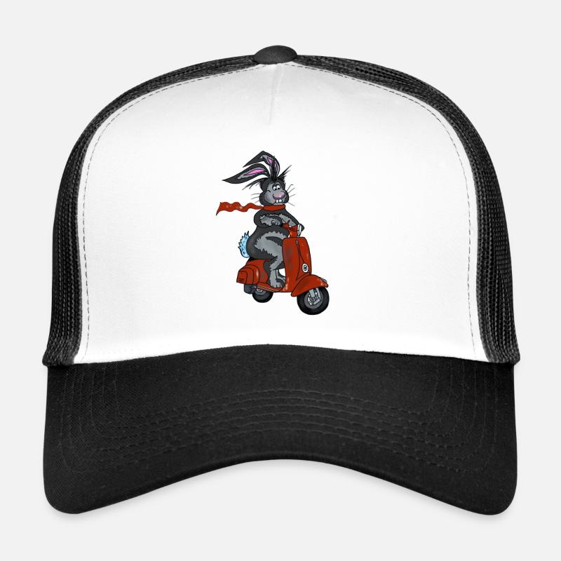 on scooter as a courier Trucker Cap