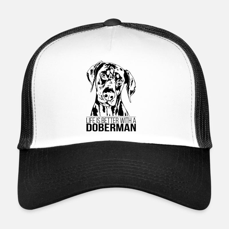 DOBERMAN life is better Hundespruch Hunde Wilsigns Trucker Cap