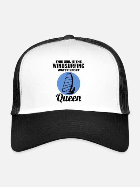 Planche à voile Fille Windsurf Windsurfer Water Sport - Casquette trucker  - blanc/noir - Devant