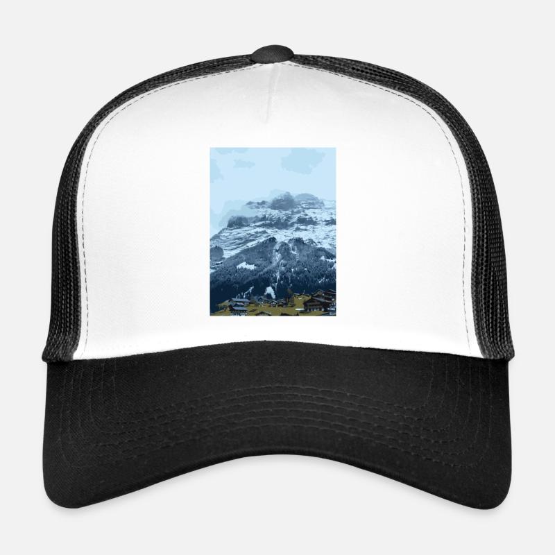 Swiss Mountains - Eiger Nordwand - Trucker Cap - Weiß/Schwarz