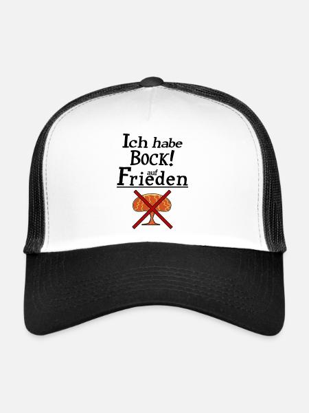 Ich habe Bock auf Frieden - Trucker Cap - Weiß/Schwarz