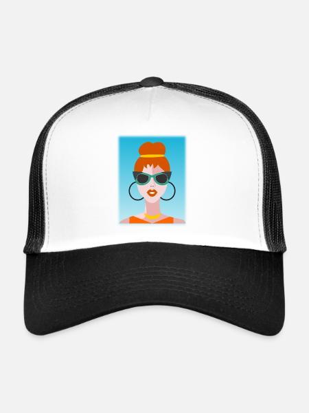 FEMME. FILLE. ADOLESCENT. JOURNEE DE LA FEMME - Casquette trucker  - blanc/noir - Devant