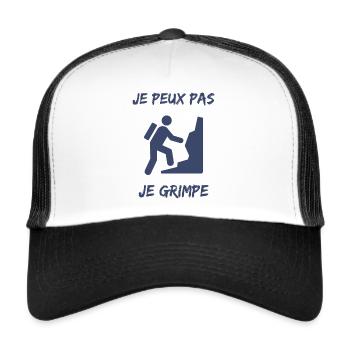 ESCALADE. CLIMB. CLIMBING. ESCALADE. VAN. GRIMPE. - Casquette trucker  - blanc/noir - Devant