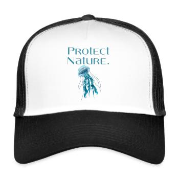 Protect Nature - Protects our nature jellyfish - Trucker Cap - white/black - Front
