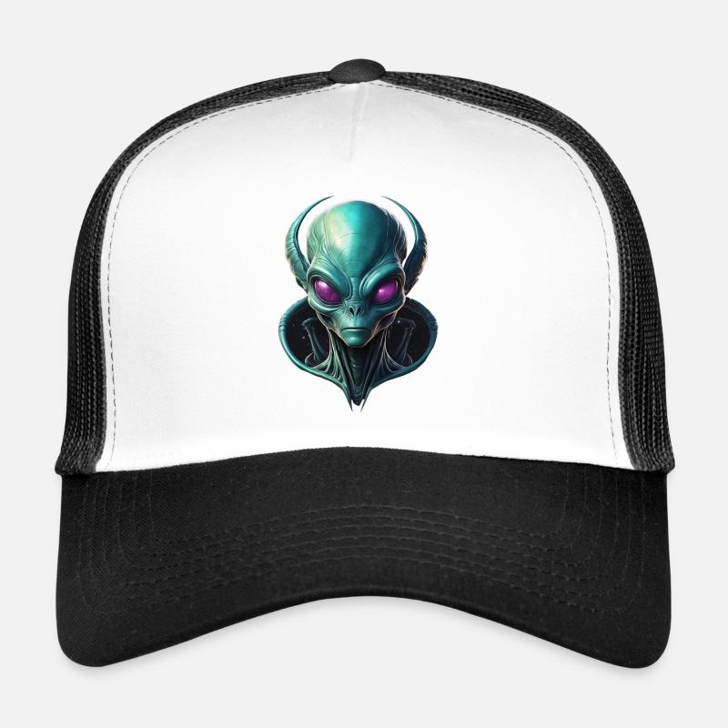 Alien Head with Galaxy Collar Trucker Cap