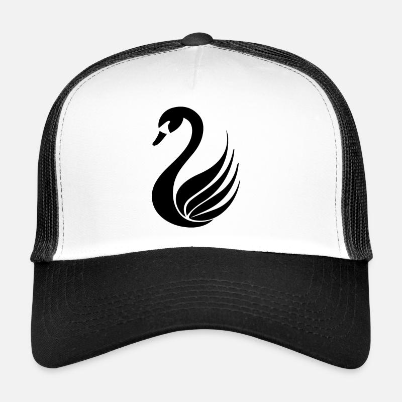Schwan Schwäne - Trucker Cap - Weiß/Schwarz