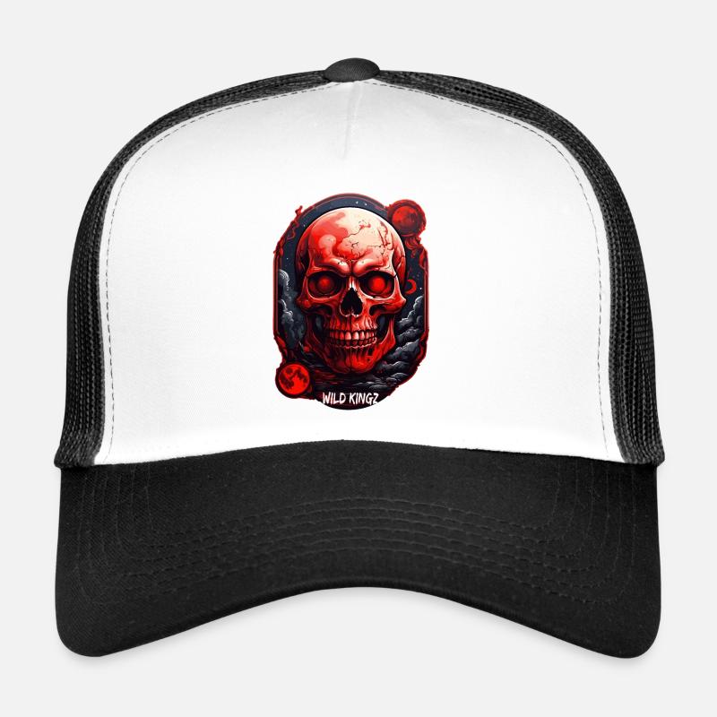 Skull - Trucker Cap - white/black