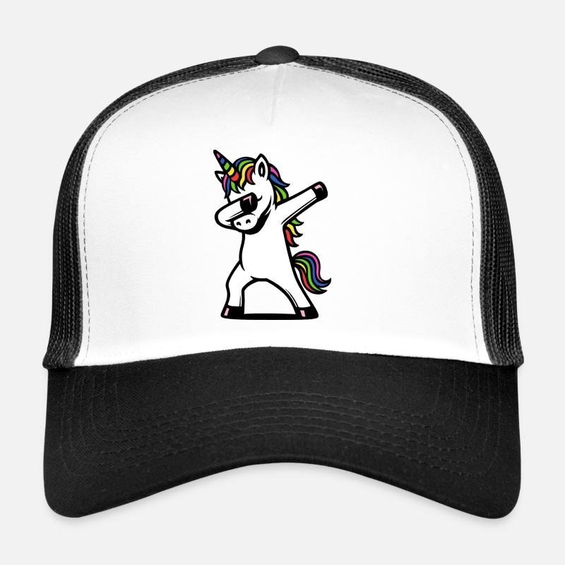 Licorne dabbing - couleurs arc-en-ciel - cadeau Casquette trucker 