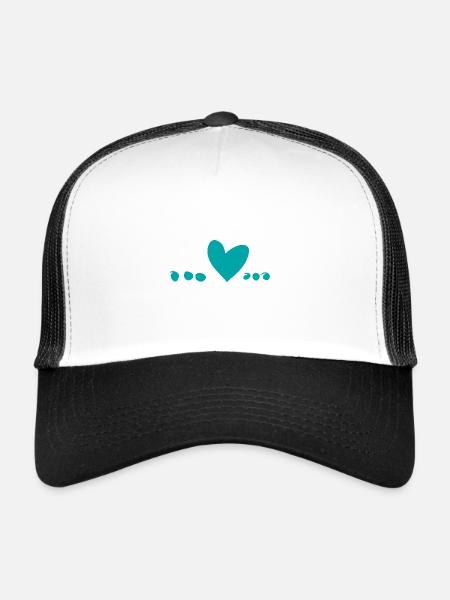 Symbol Heart Love Blue - Trucker Cap - white/black - Front