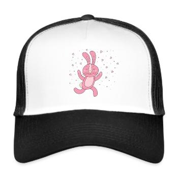 Verliebtes Häschen zum Knuddeln - Trucker Cap - Weiß/Schwarz - Vorne