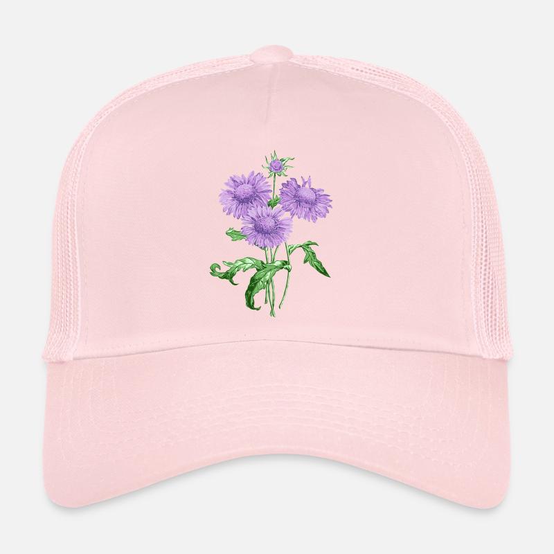 Fleur d'été avec des fleurs violettes Casquette trucker 