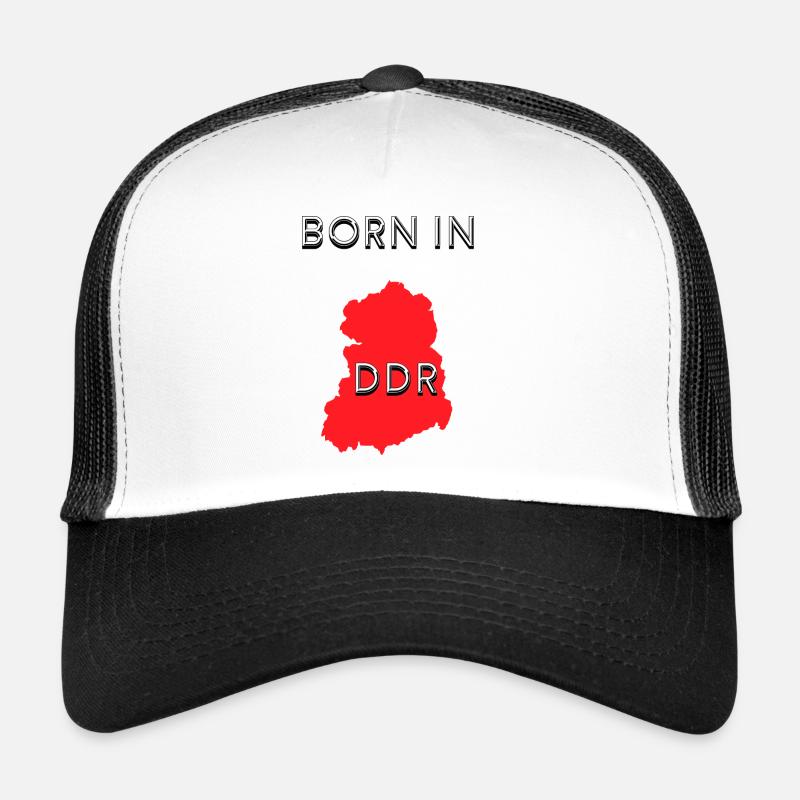 Born in DDR - Trucker Cap - Weiß/Schwarz