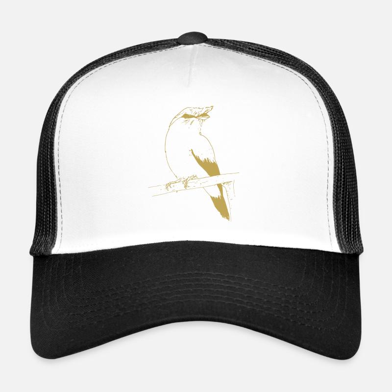Illustrated designs with bird - Trucker Cap - white/black