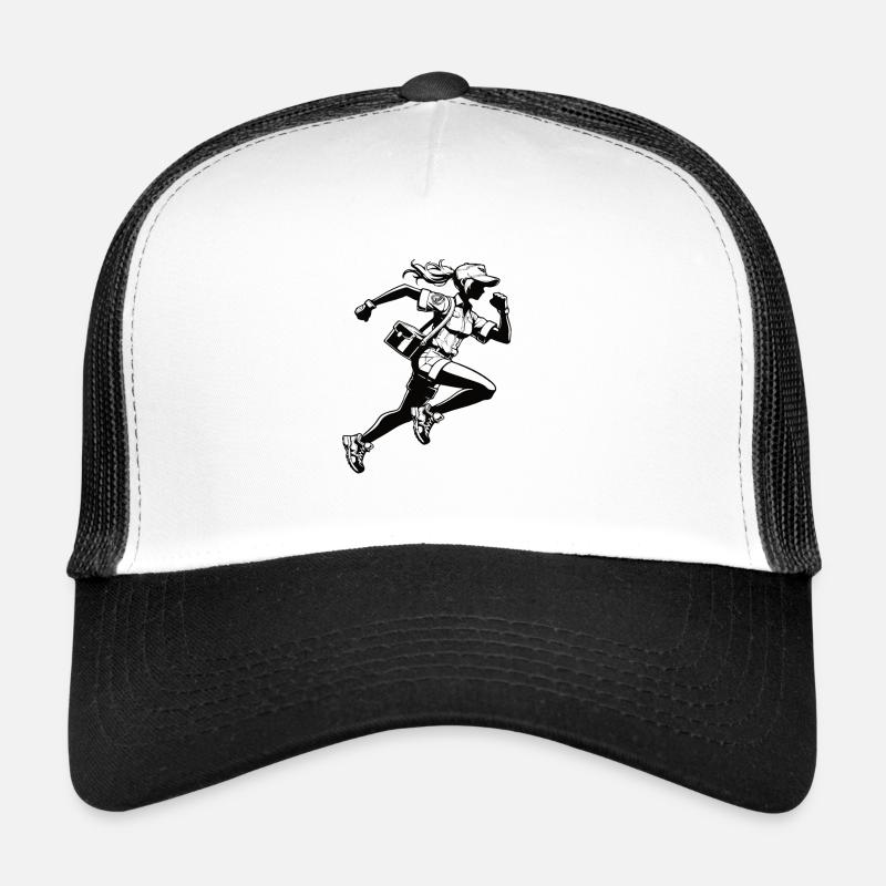 Dynamische Briefträgerin - Design für junge Postzu - Trucker Cap - Weiß/Schwarz