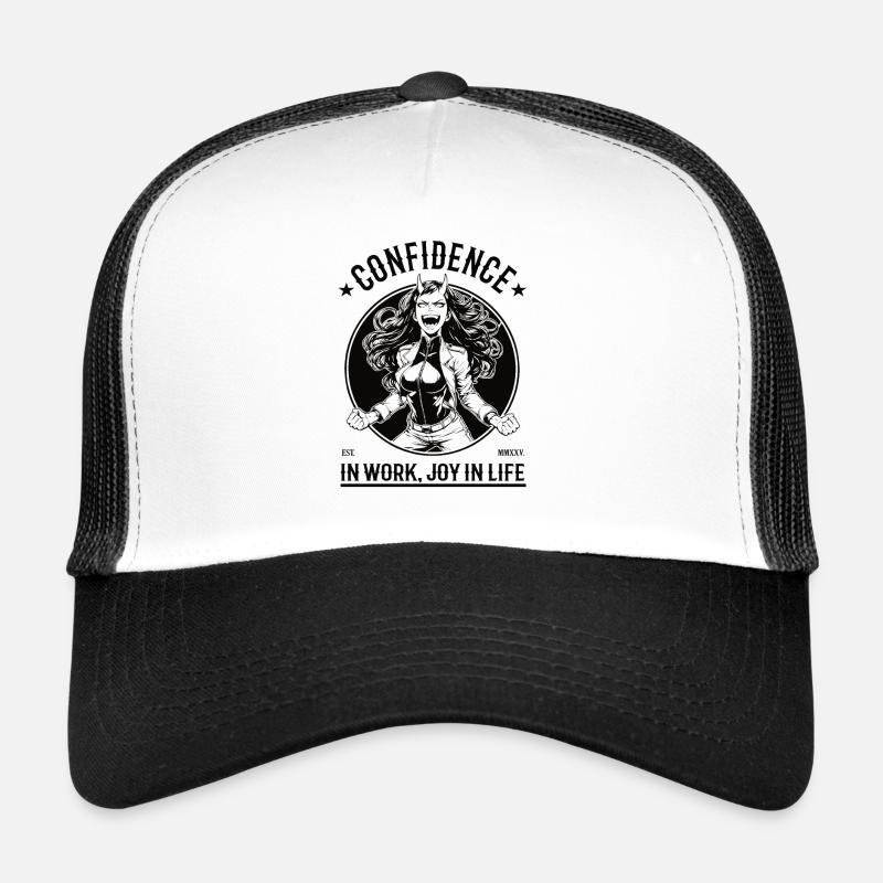 Selbstbewusstsein – Vertrauen & Freude - Trucker Cap - Weiß/Schwarz