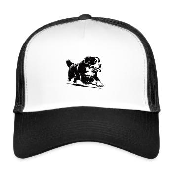 Berner Sennenhund – Stolz auf den sanften Riesen - Trucker Cap - Weiß/Schwarz - Vorne
