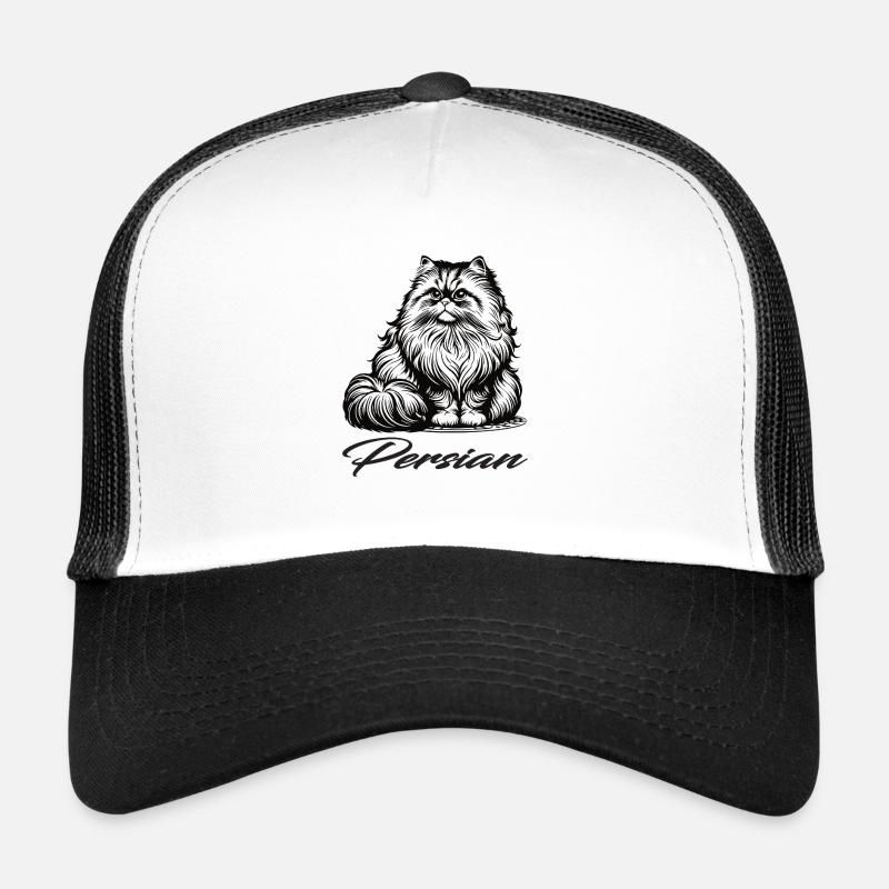 Persian Cat Design, Classy, Fluffy and Royal Trucker Cap