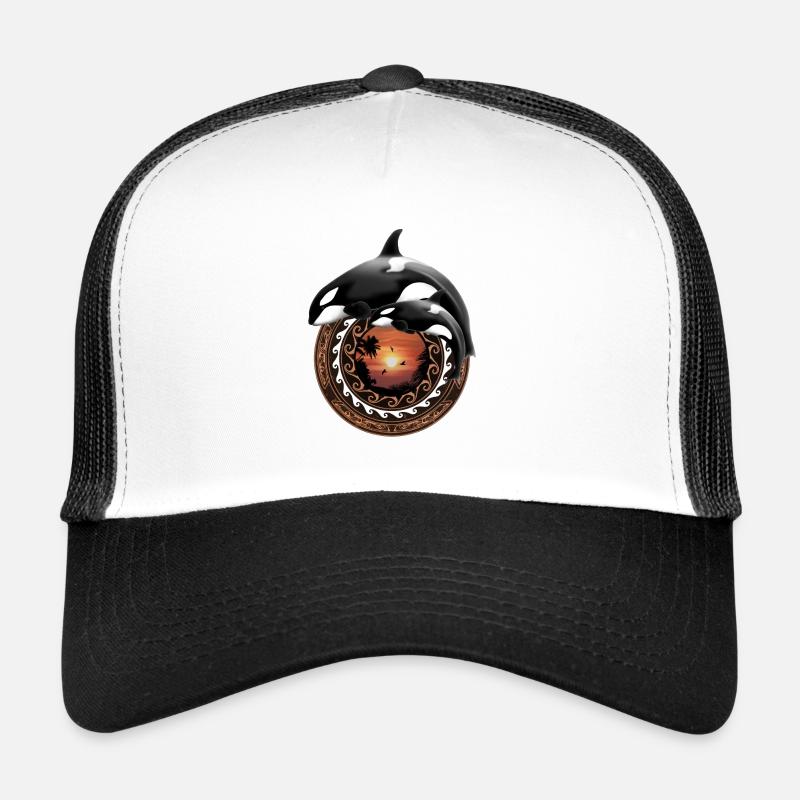 Orca Killerwal - Trucker Cap - Weiß/Schwarz