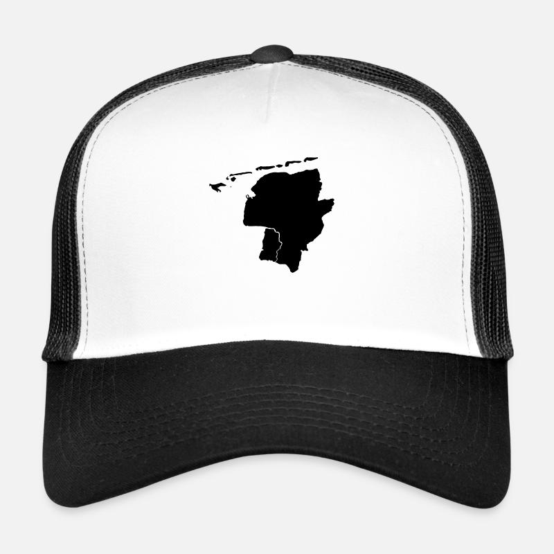 Ostfrieslandkarte schwarz - Trucker Cap - Weiß/Schwarz