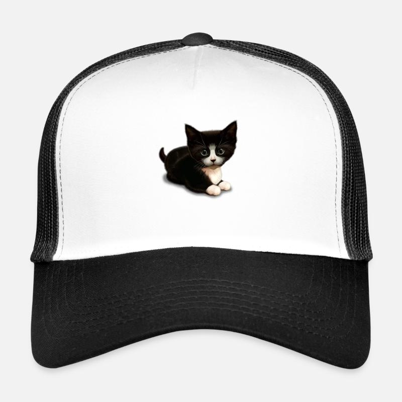 NETTE KATZE (leer) - Trucker Cap - Weiß/Schwarz