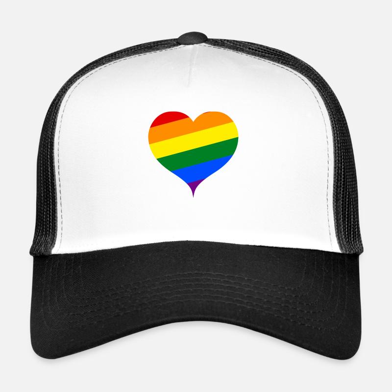 LGBT PRIDE Herz - Trucker Cap - Weiß/Schwarz