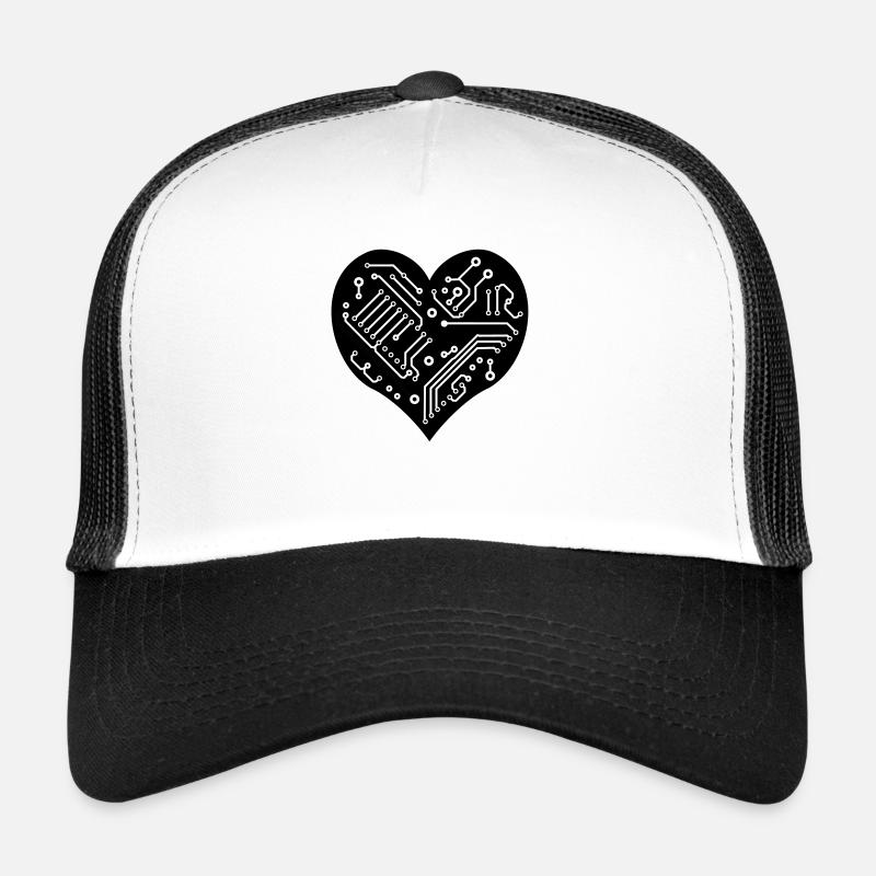 Technology Heart - Trucker Cap - white/black