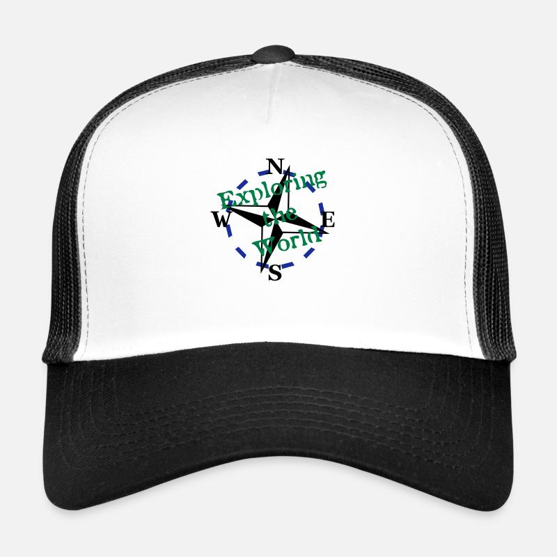 Compass - Exploring the World - 3 Color Vector Trucker Cap