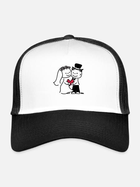 Brautpaar (c) - Trucker Cap - white/black - Front
