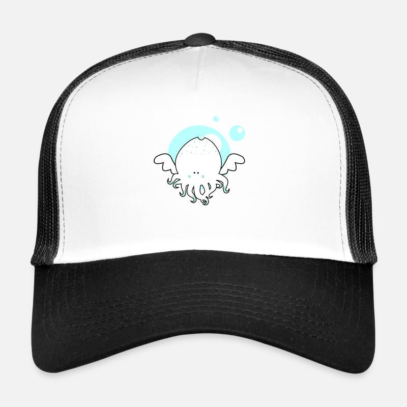 Bébé Cthulhu - Casquette trucker  - blanc/noir