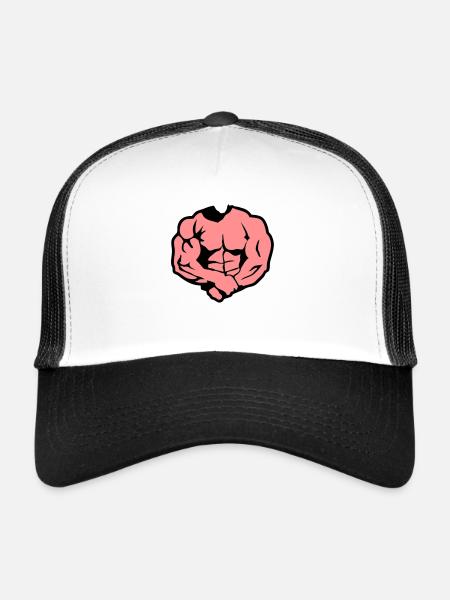 body bodybuilding athlete muscle Muscle - Trucker Cap - white/black - Front