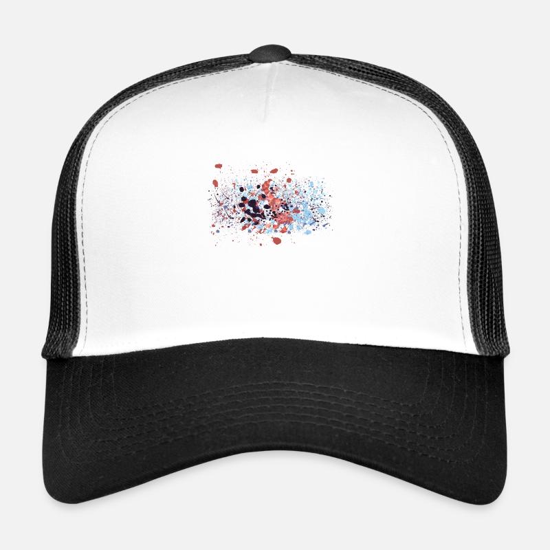 Farbspritzen Graffiti - Trucker Cap - Weiß/Schwarz