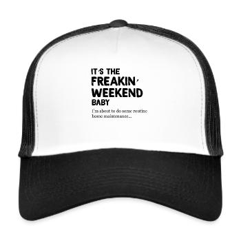 The Freakin Weekend | Geschenk für Väter - Trucker Cap - Weiß/Schwarz - Vorne