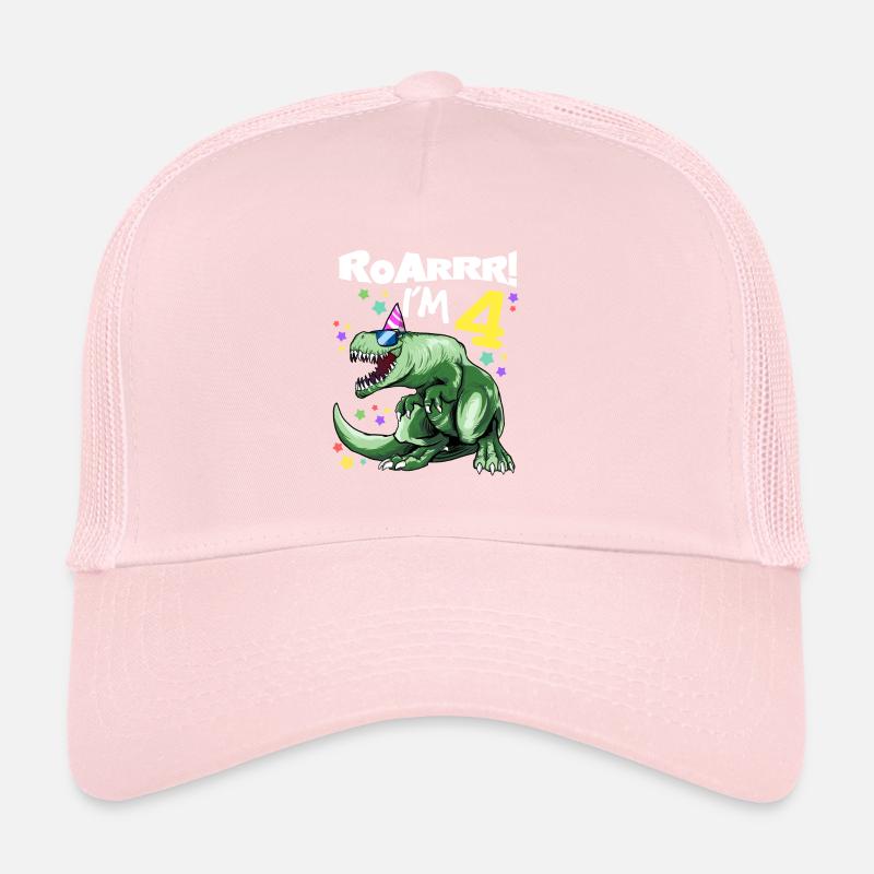 ROAR Ich bin 4 Jahre Alt - T REX Birthday DINO Trucker Cap