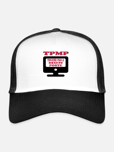 Touche pas à mon poste - Casquette trucker  - blanc/noir - Devant