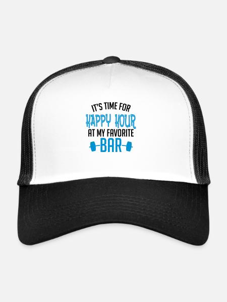 it's time for happy hour at my favorite bar B 2c - Casquette trucker  - blanc/noir - Devant