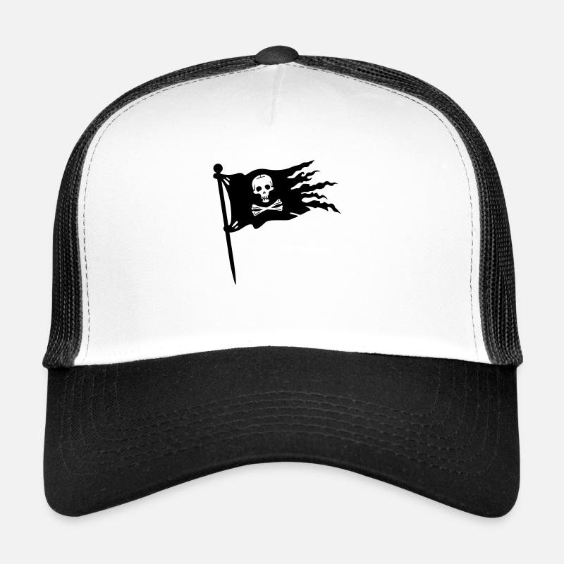 pirates flag - Trucker Cap - white/black