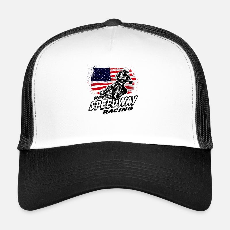 Speedway - USA Flag - Trucker Cap - white/black