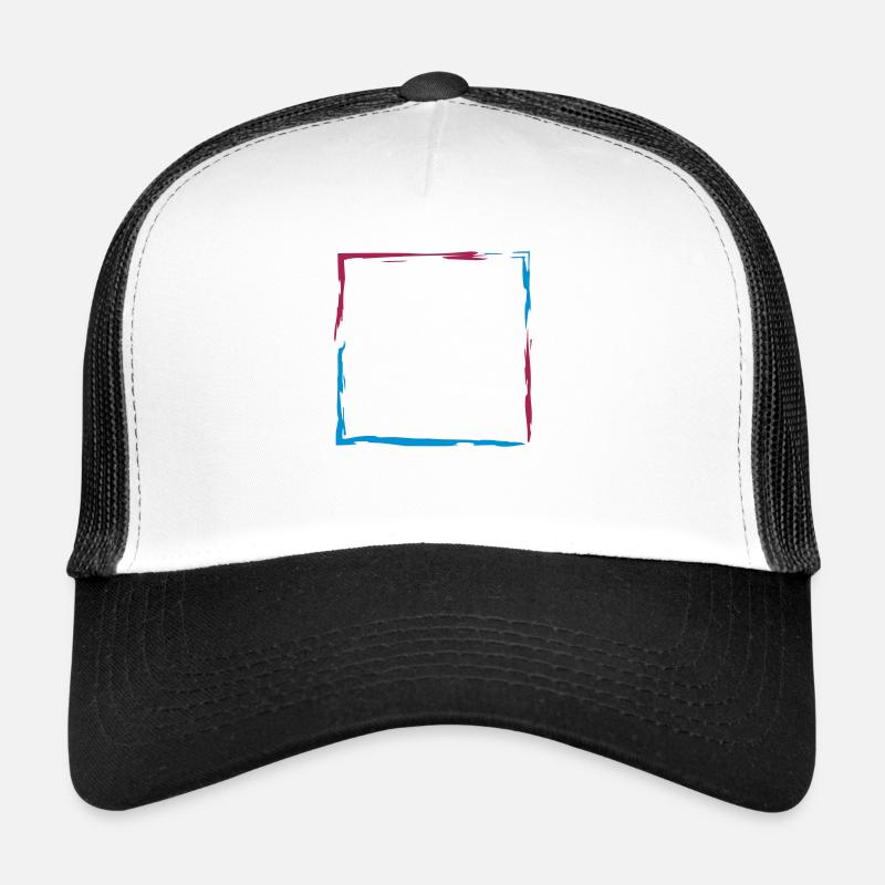 colorful frame square border square square pins Trucker Cap