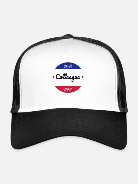 collègue / entreprise / travail / bureau - Casquette trucker  - blanc/noir - Devant