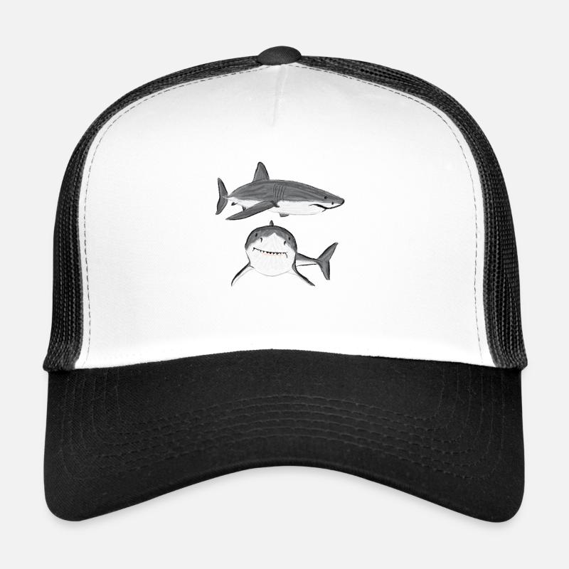 Design mit Großem Weißen Hai/ Great White Shark V Trucker Cap