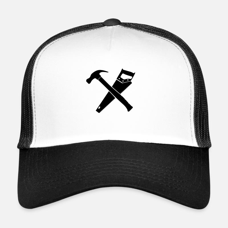 Marteau et sciagesDesign - Casquette trucker  - blanc/noir