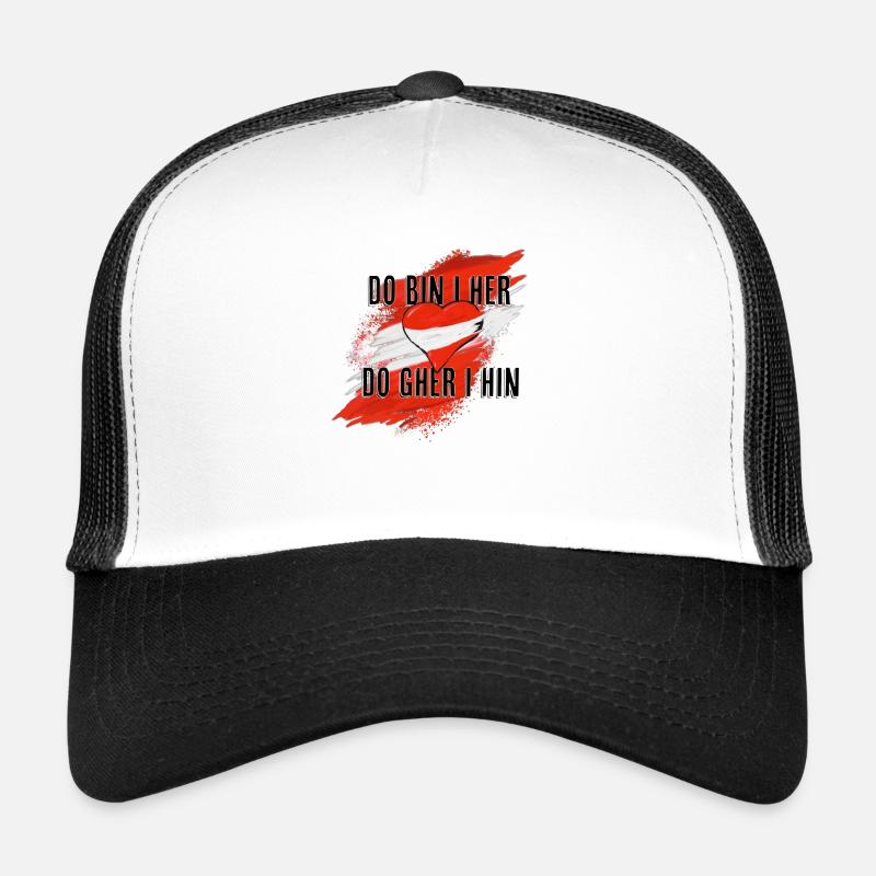 Do bin i her - Trucker Cap - Weiß/Schwarz