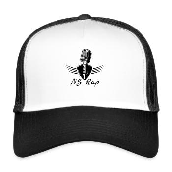 Mikrofon Mic Musik Musiker Rap Hip Hop - Trucker Cap - Weiß/Schwarz - Vorne