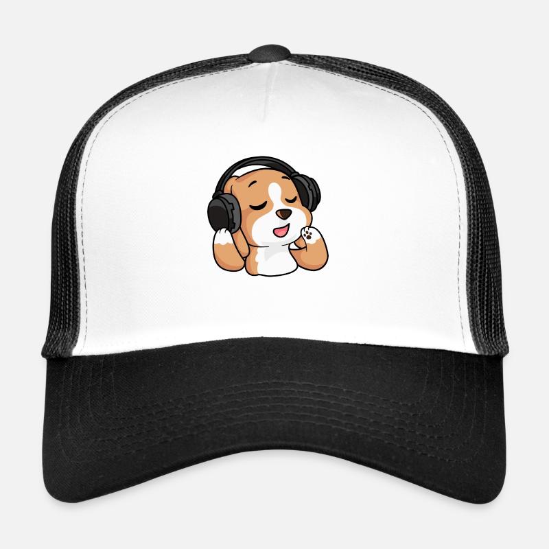 Der singende Beagle - Trucker Cap - Weiß/Schwarz