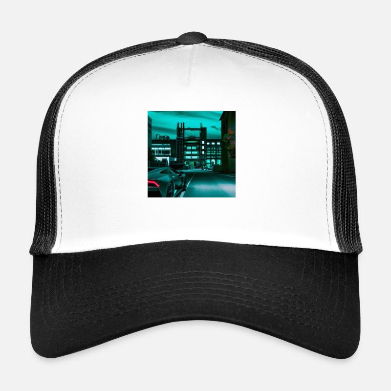 Design “Sant’Agata Bolognese-3” - Trucker Cap - Weiß/Schwarz