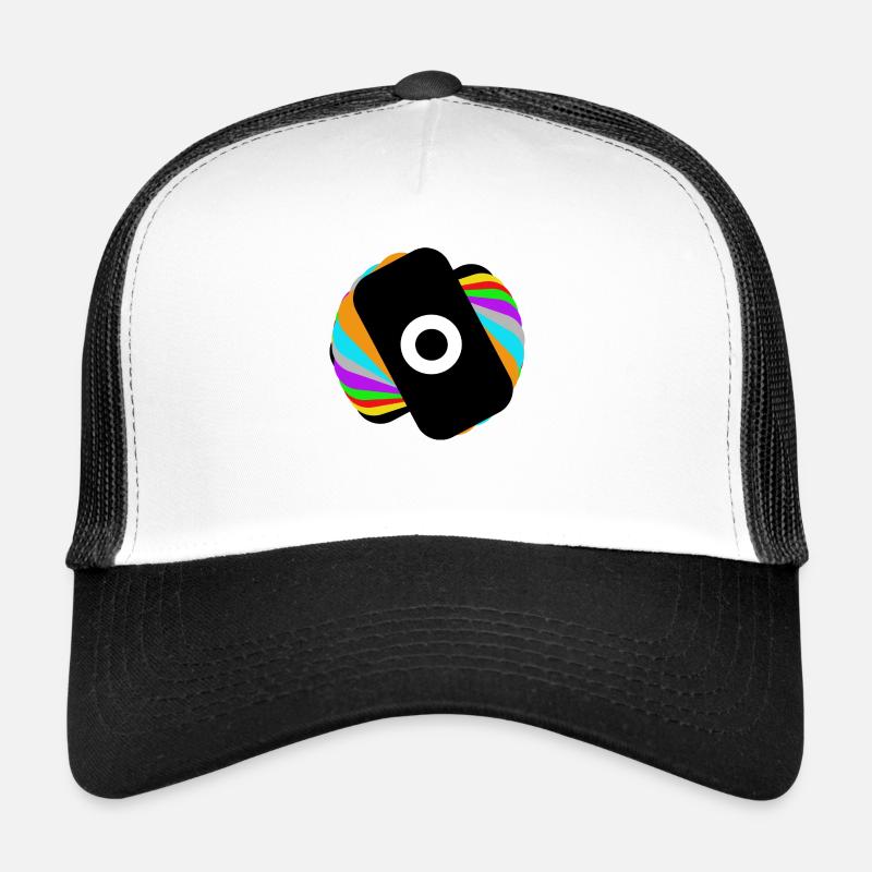 Regenbogen-Kreisel - Trucker Cap - Weiß/Schwarz